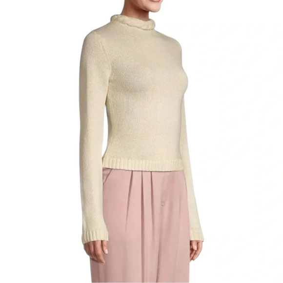 NWT Undra Celeste - Bold Braid Open Back Sweater Size Medium Cream - Picture 14 of 15